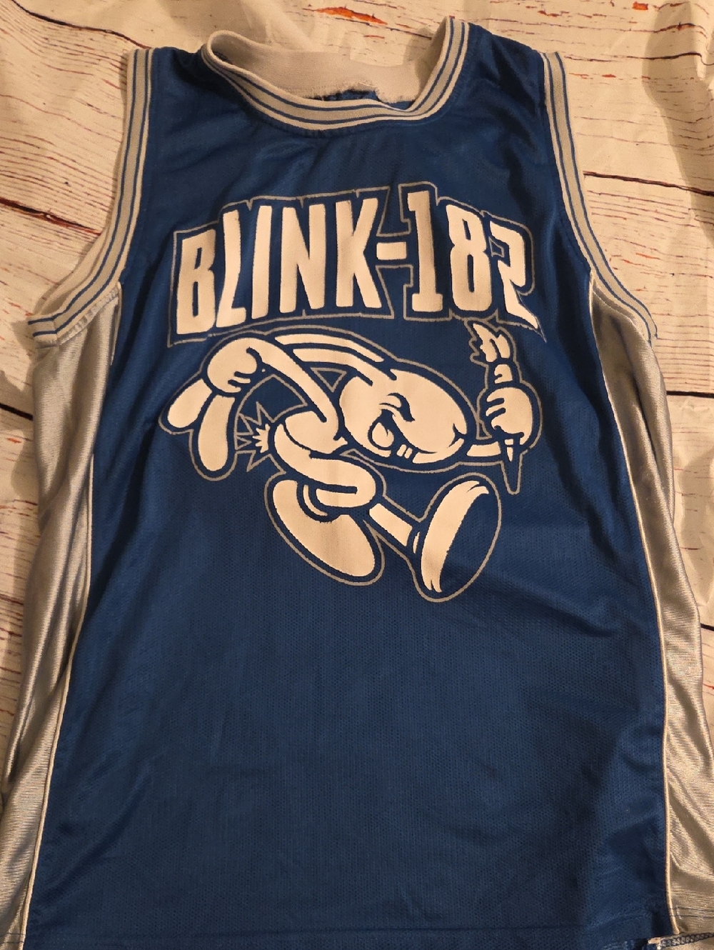 Vintage Blink-182 Blue Graphic Basketball Jersey